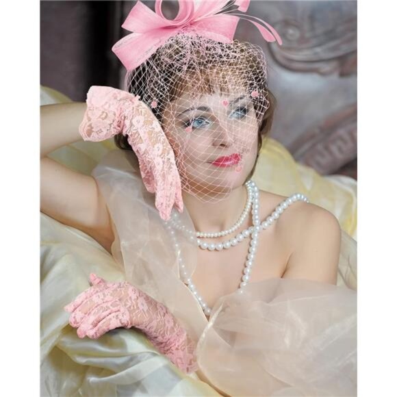 Fascinator Hat for Women Feather Funeral Veil Hat Tea Party Derby Headband - Picture 2 of 7